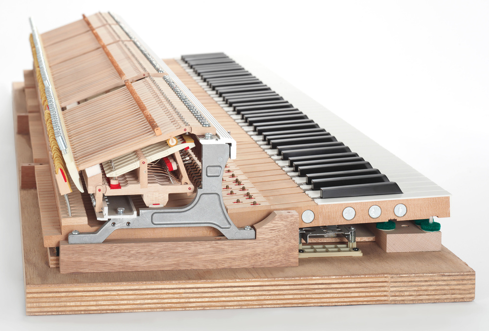 Keybed and other mechanics of piano keyboards